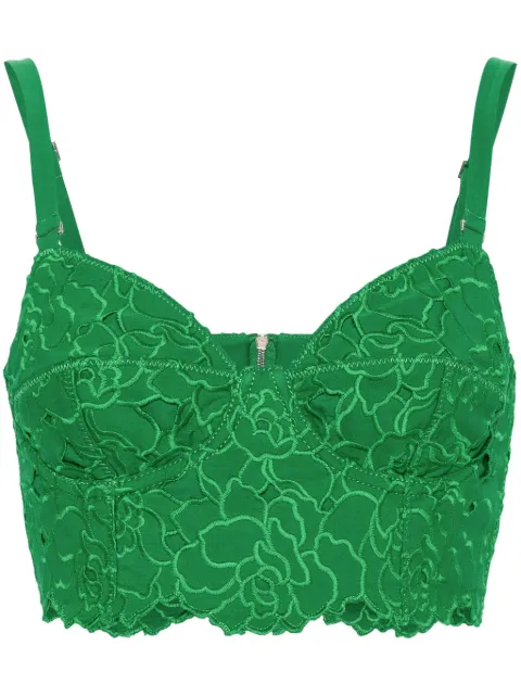 ERDEM embroidered bralette top Green PS24R1T902GEC