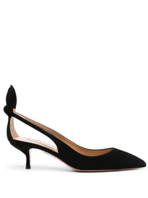 Aquazzura bow-tie suede pumps Black DENMIDP2SUE000