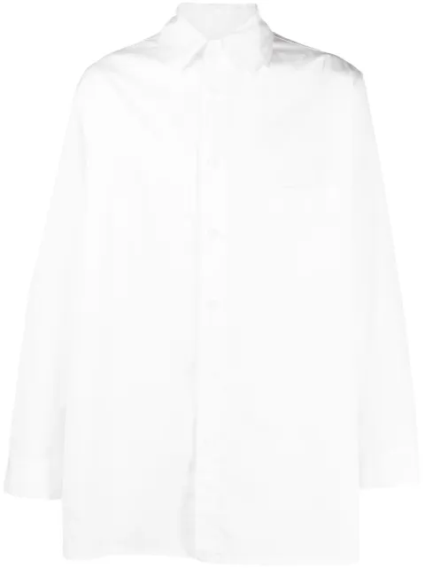 Yohji Yamamoto long-sleeve cotton shirt White HJB04001