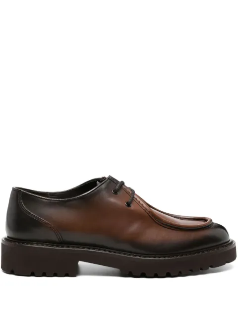 Doucal's ombré-effect leather boat shoes Brown DU2737PHILUF159TM45