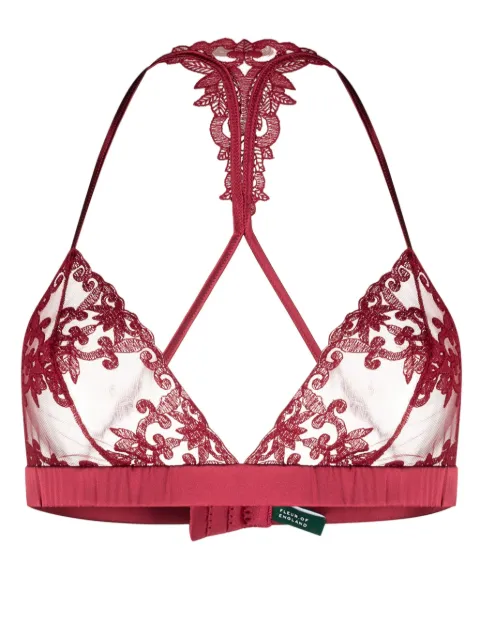 Fleur Of England Gisele Boudoir floral-lace bra Red GISELEBOUDOIRBRA