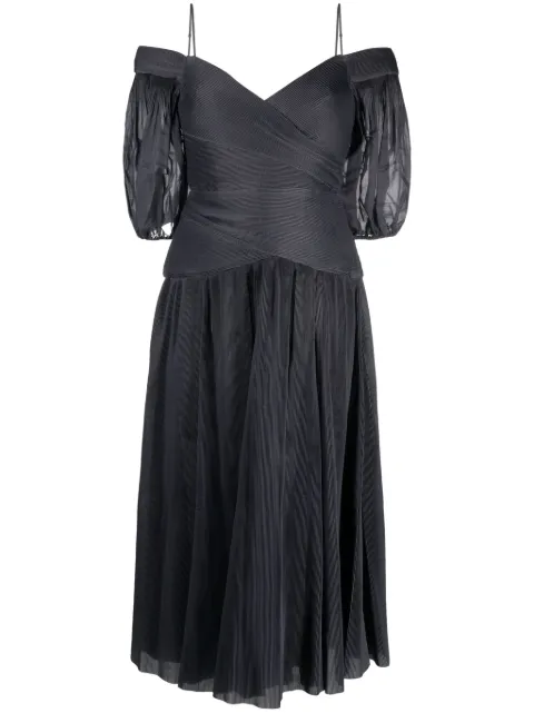 ZIMMERMANN off-shoulder pleated midi dress Blue 7809DRF23