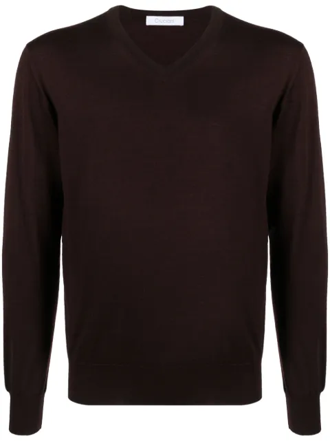 Cruciani V-neck cashmere-blend jumper Brown UC3211110A21SV01