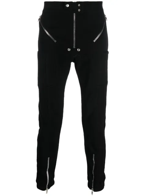 Rick Owens decorative-zip cotton trousers Black RU02C7336BG