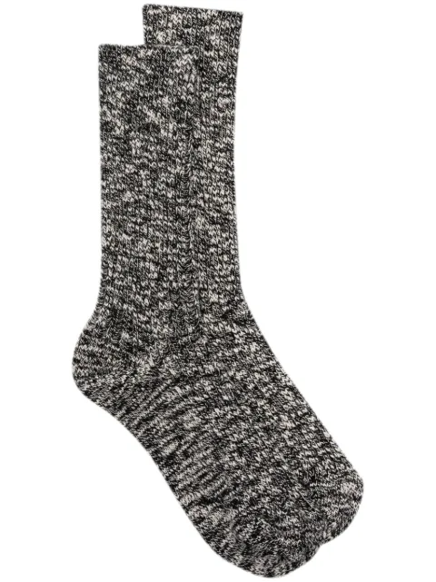 Birkenstock logo-patch ribbed-knit mélange socks Black 1008031