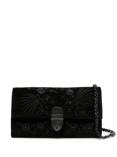 Aspinal Of London Mayfair floral-embroidered clutch Black 042272631920000