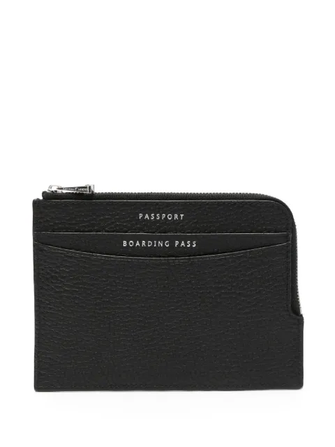 Aspinal Of London logo-print leather travel wallet Black 062283414110000