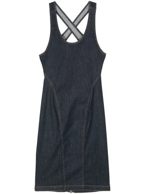Alaïa sculpting denim midi dress Blue AA9R13005T573