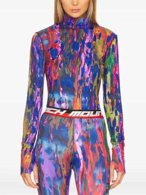 Aztech Mountain abstract-print mock-neck top Pink AMW40041B