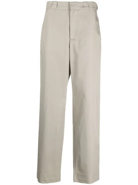 Givenchy logo-patch cotton straight-leg trousers Grey BM51AU14YJ