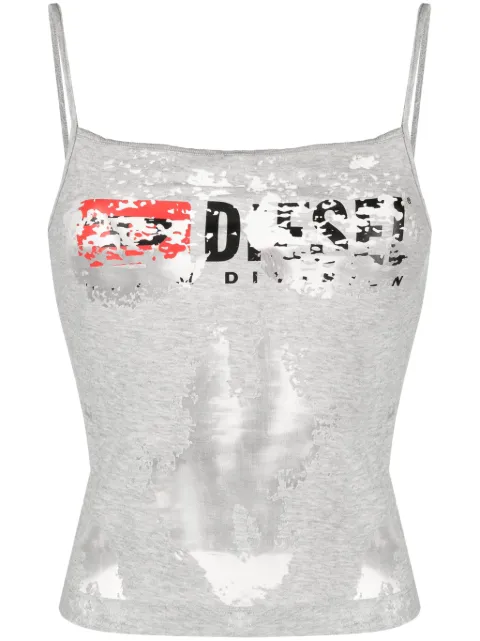 Diesel T-Hoper-Devo semi-sheer construction tank top Grey A125850SHAY