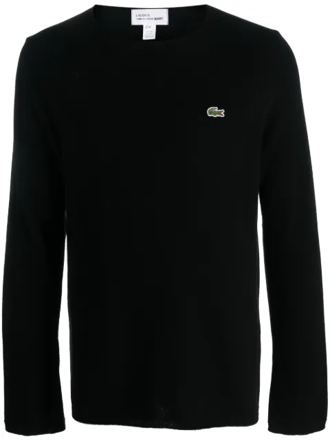 Comme Des Garçons Shirt x Lacoste intarsia-knit wool sweater Black FLN004