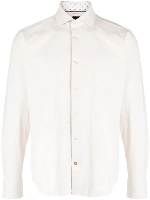 BOSS stretch-cotton twill shirt Neutrals 50503234