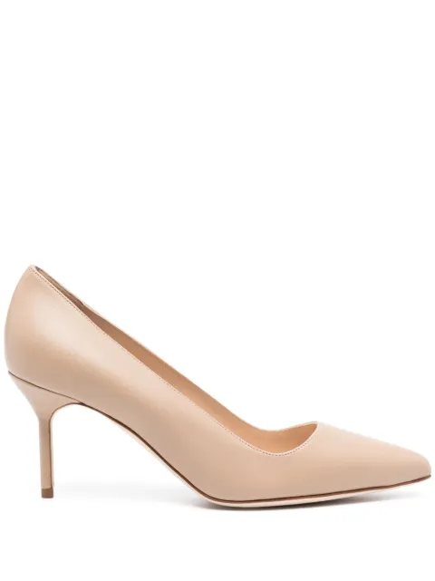 Manolo Blahnik Tora 70mm leather pumps Brown 9XX0463