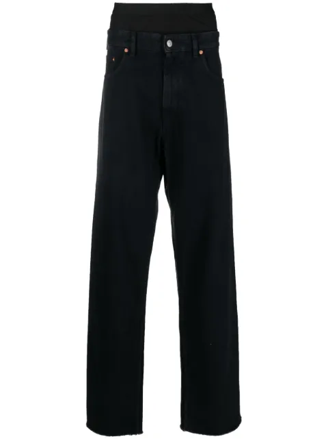 MM6 Maison Margiela layered-effect straight-leg jeans Black S62LB0139S30589
