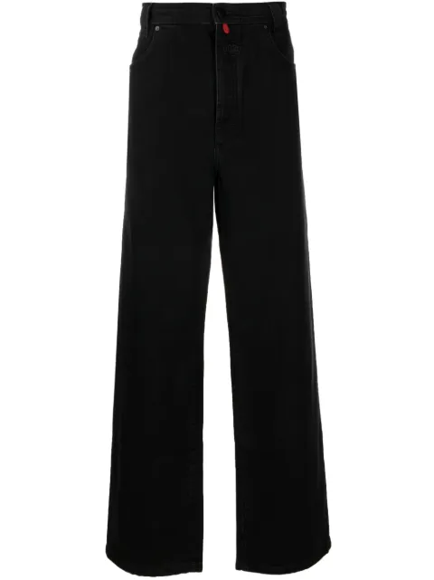032c logo-patch straight-leg jeans Black FW23W3010