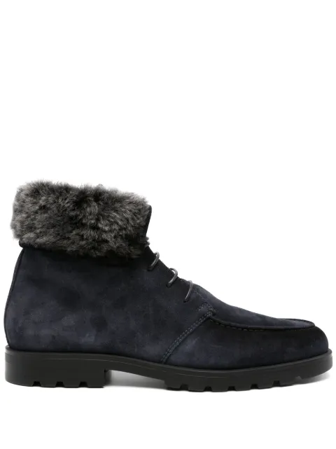 Santoni lace-up suede boots Blue MGDC17891NEOAGEX