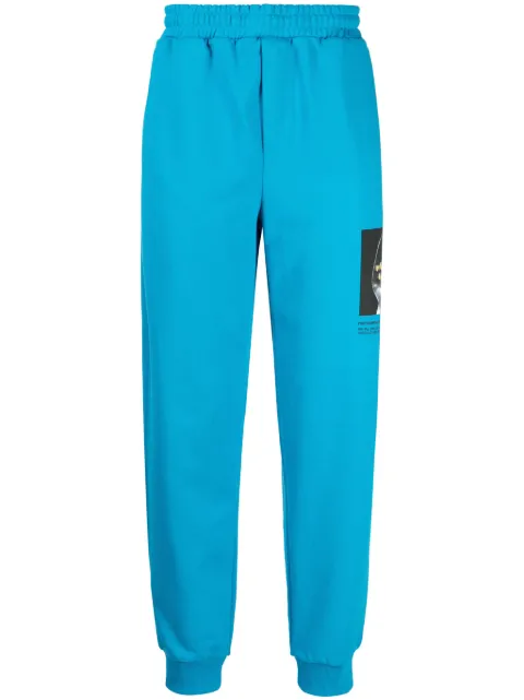 Helmut Lang photographic-print cotton track pants Blue N05HM213
