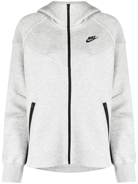 Nike logo-print zip-fastening hoodie Grey FB8338