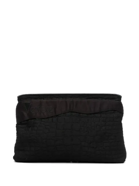 Versace Pre-Owned 1980s logo-embroidered clutch bag Black VRSC420XX