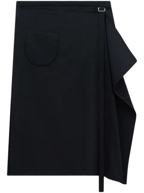 Courrèges tailored folded midi skirt Black 323CJU111WV0046