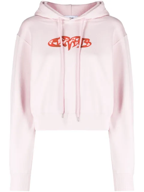 AMBUSH cropped cotton hoodie Pink BWBB025F23FLE0013625