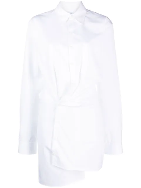 Off-White asymmetric cotton shirtdress White OWDG005F23FAB004