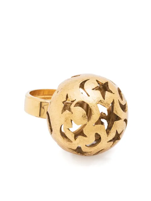 Saint Laurent Pre-Owned 1990s cut-out-detail ball ring Gold SL480GL