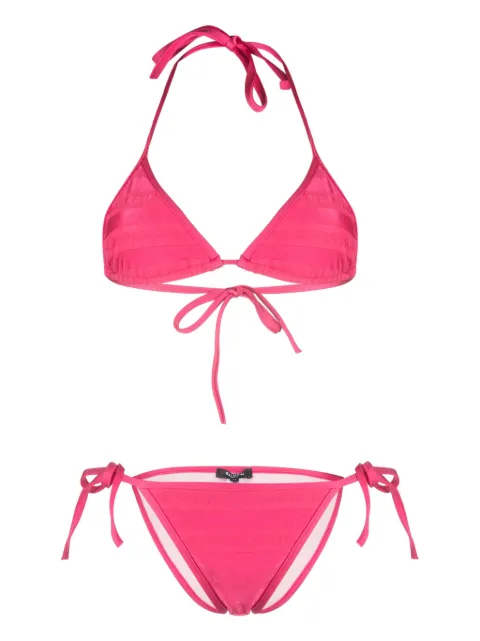 Balmain logo-print triangle-cup bikini Pink BKB901510