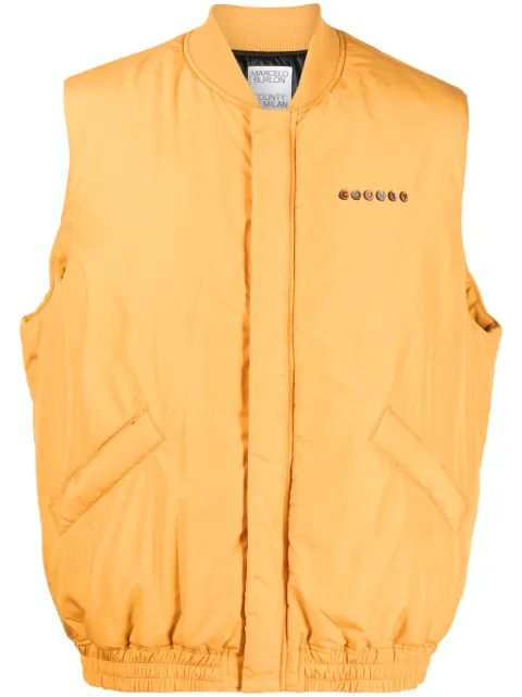 COUNTY OF MILAN County Sugar logo-print padded gilet Orange CMEX002F23FAB0011610