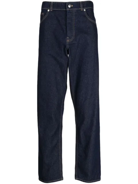 Maison Kitsuné straight-leg cotton jeans Blue LM01176WW0081