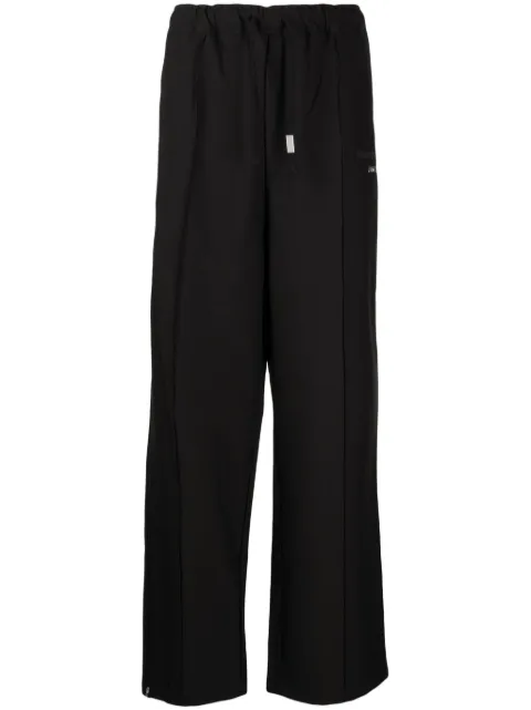 izzue logo-plaque straight-leg trousers Black L6105F3