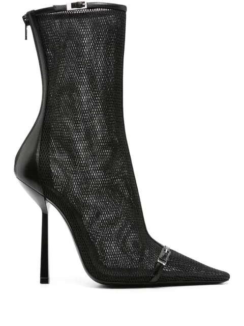 Saint Laurent 115mm Oxalis mesh pointed boots Black 763457AACTJ