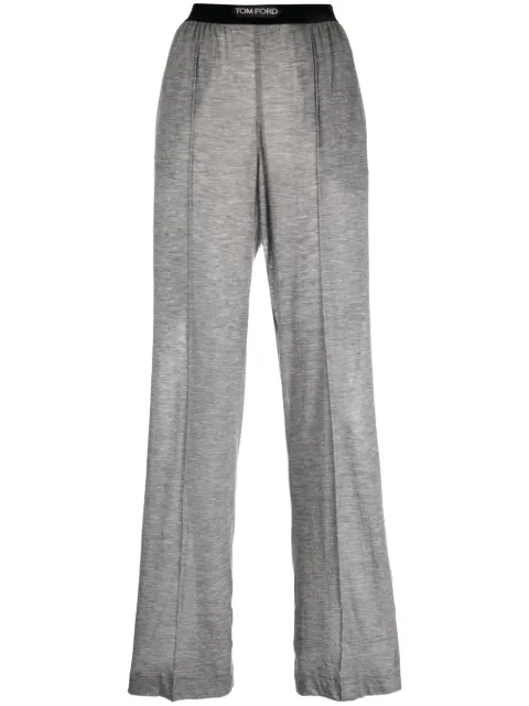 TOM FORD logo-waistband cashmere track pants Grey PAJ151JEX059
