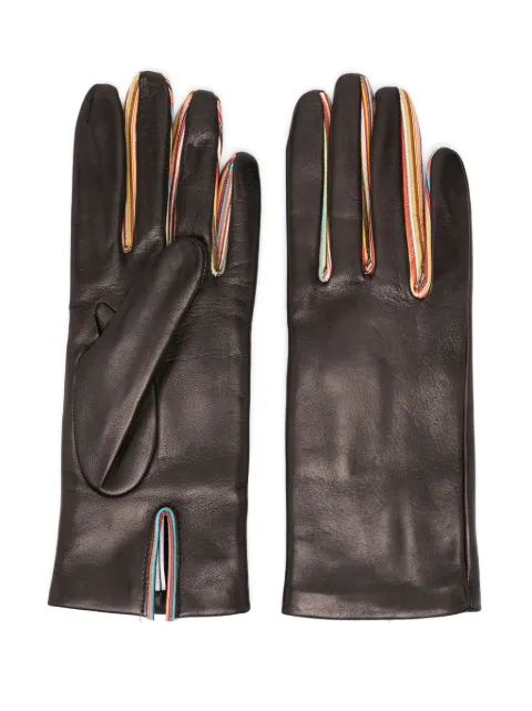 Paul Smith stripe-detail leather gloves Black W1A430GLL659