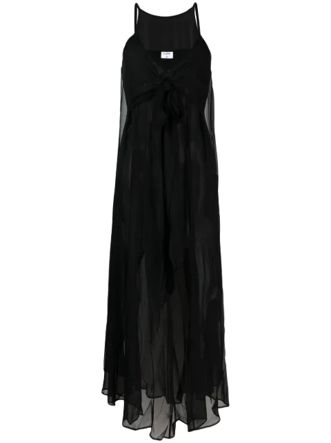 Filippa K semi-sheer silk slip dress Black 30120