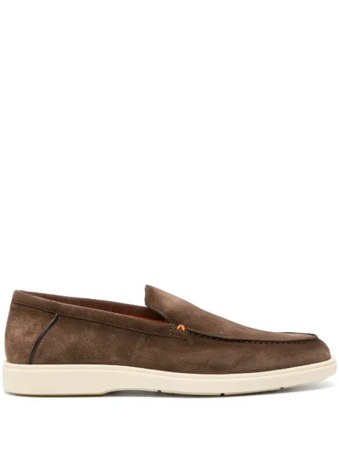 Santoni almond-toe suede loafers Brown MGDT17824TICBGEX