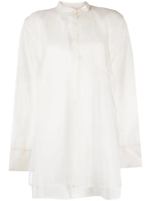 Róhe button-up band-collar blouse Neutrals 40920002