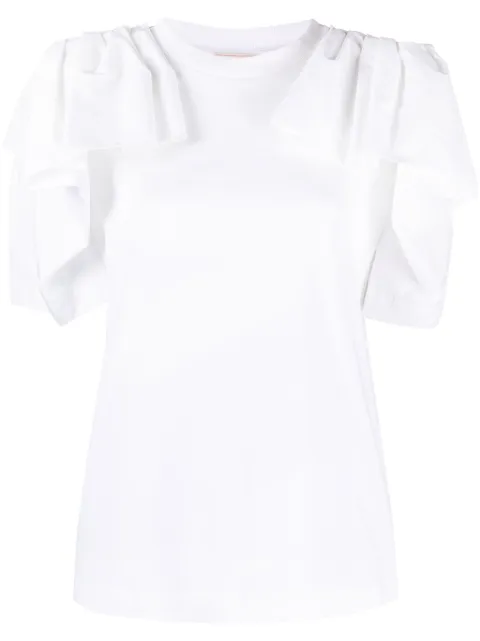 Alexander McQueen draped cotton T-shirt White 762903QLAA6