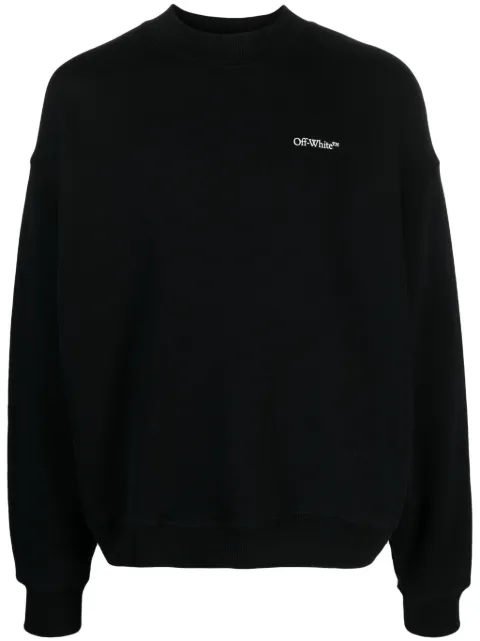 Off-White abstract-print cotton sweatshirt Black OMBA054F23FLE0051001