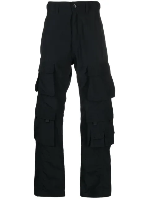 Martine Rose logo-patch cotton cargo trousers Black MRAW23825