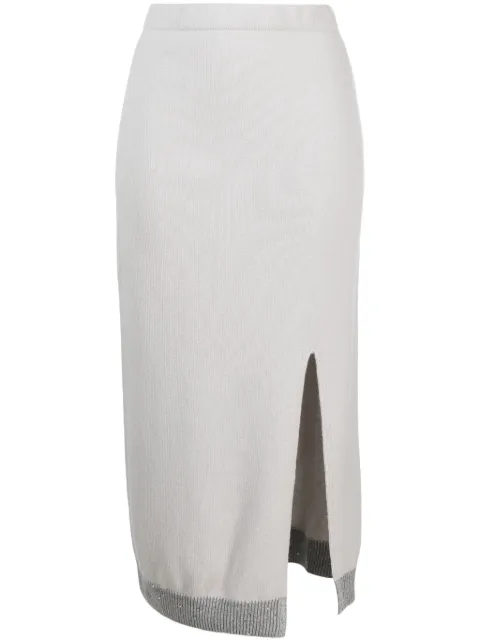Lorena Antoniazzi contrasting-border knitted skirt Grey A23136SM02F2472