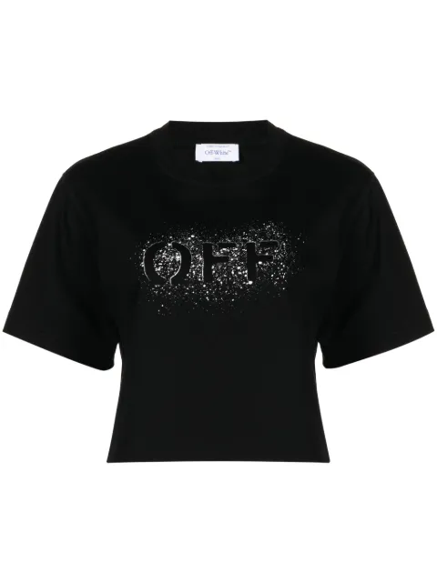 Off-White logo-print cotton T-shirt Black OWAA090F23JER0031001