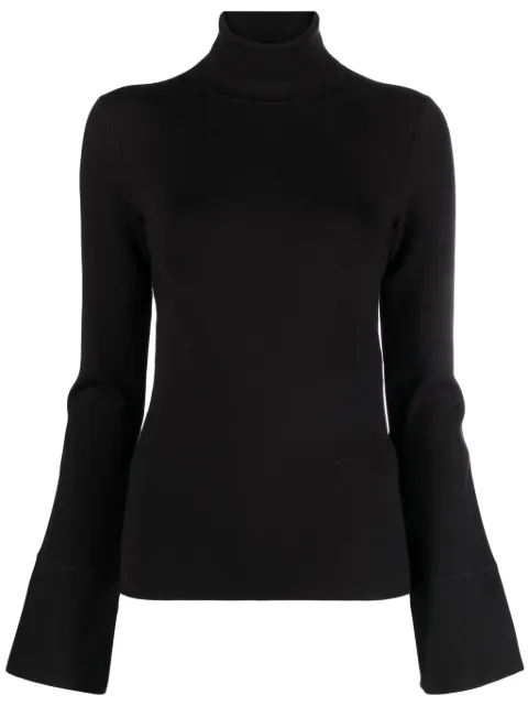 JOSEPH roll-neck silk-blend top Black JF006937