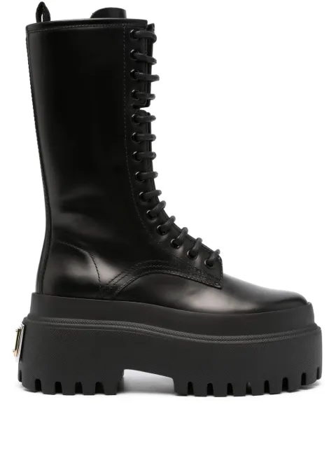 Dolce & Gabbana platform leather combat boots Black CT0946AI402
