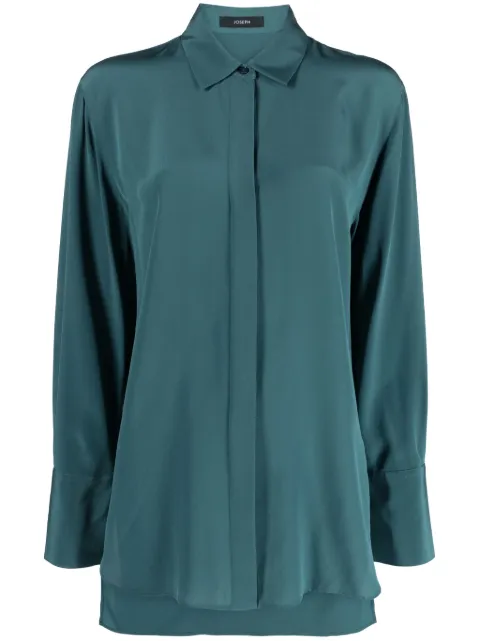 JOSEPH crepe de soie silk blouse Green JF006820