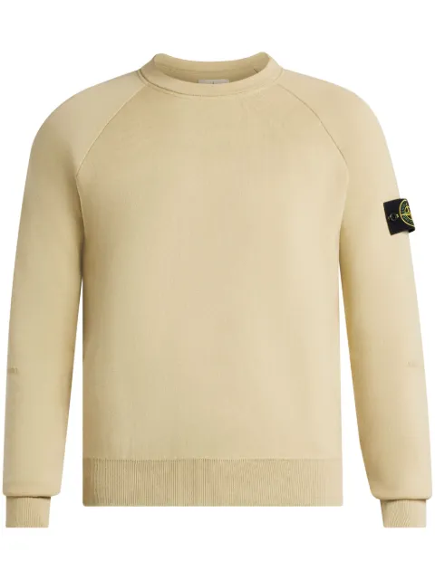 Stone Island Compass logo-patch jersey sweatshirt Neutrals 7915527A6