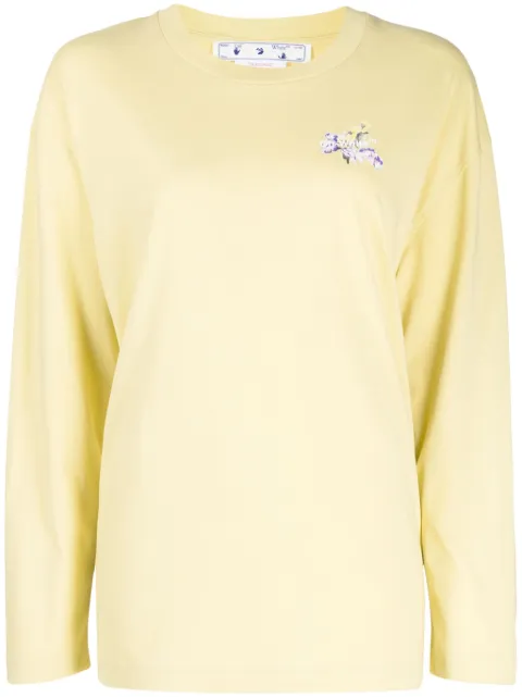 Off-White Flower Arrow organic-cotton sweatshirt Yellow OWAB035F22JER0085084