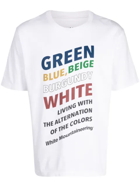 White Mountaineering slogan-print cotton T-shirt White WM2273507
