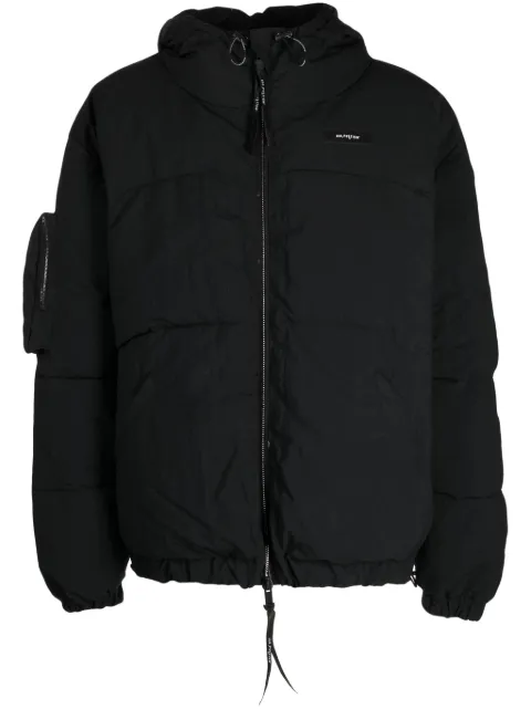 ISO.POETISM logo-patch hooded padded jacket Black J15HIRAOKAF027
